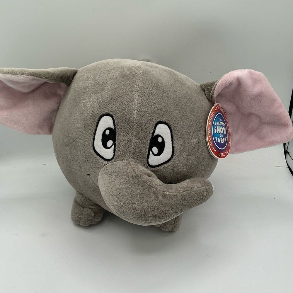 Ringling Bros Barnum & Bailey Circus Elephant Plush Round Gray 7” NWT